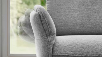 2,5-Sitzer Himolla aus Stoff in Grau himolla Polsterprogramm 1385-Promotion - 2,5-Sitzer mit motorischen Funktionen gletscherfarbener Bezug Q2 Fashion & anthrazitfarbene Metallfüße - Länge ca. 183 cm