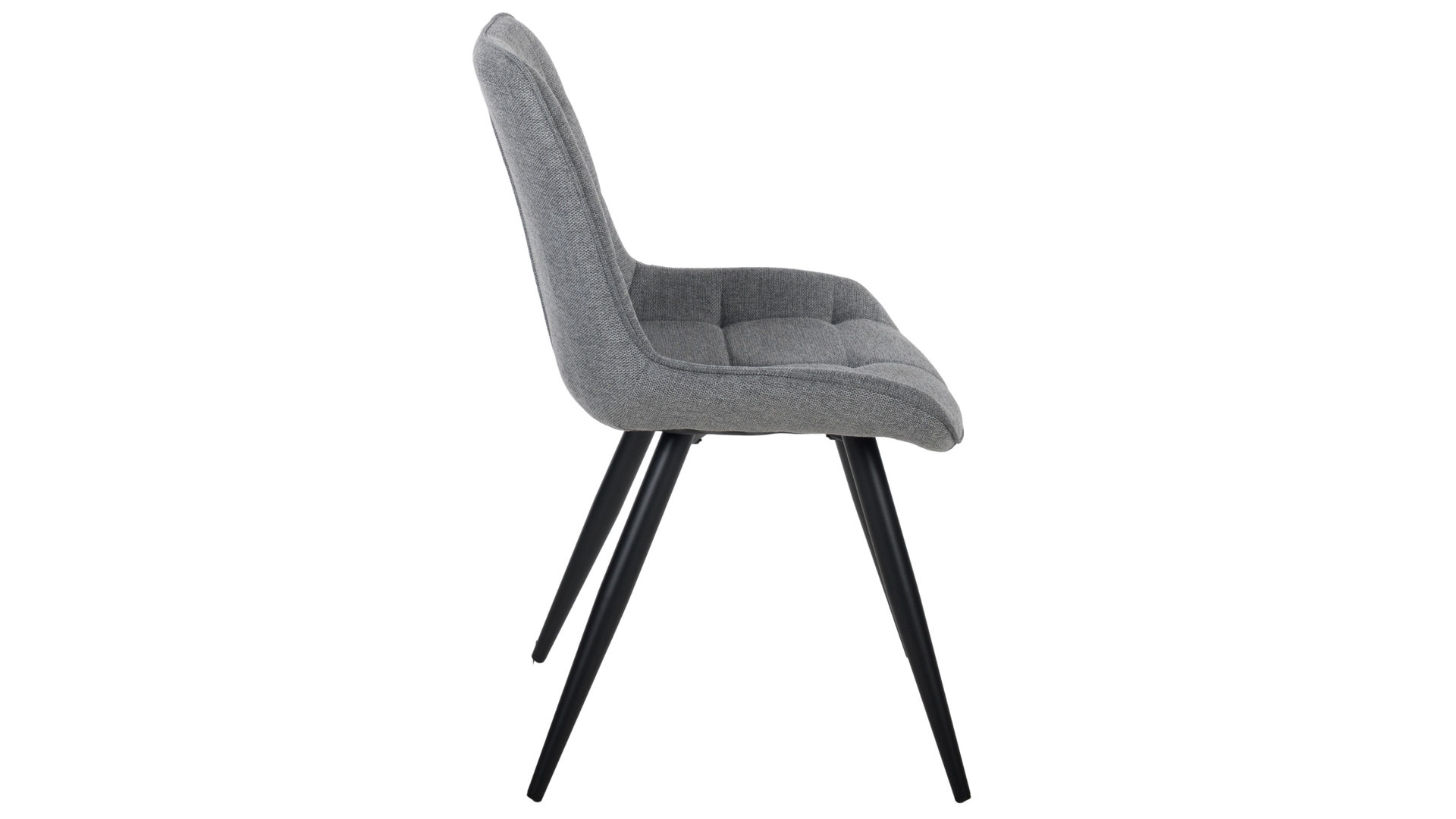 Vierfußstuhl Duo collection aus Stoff in Grau Polsterstuhl Iris grauer Webstoff Padua & schwarzes Gestell