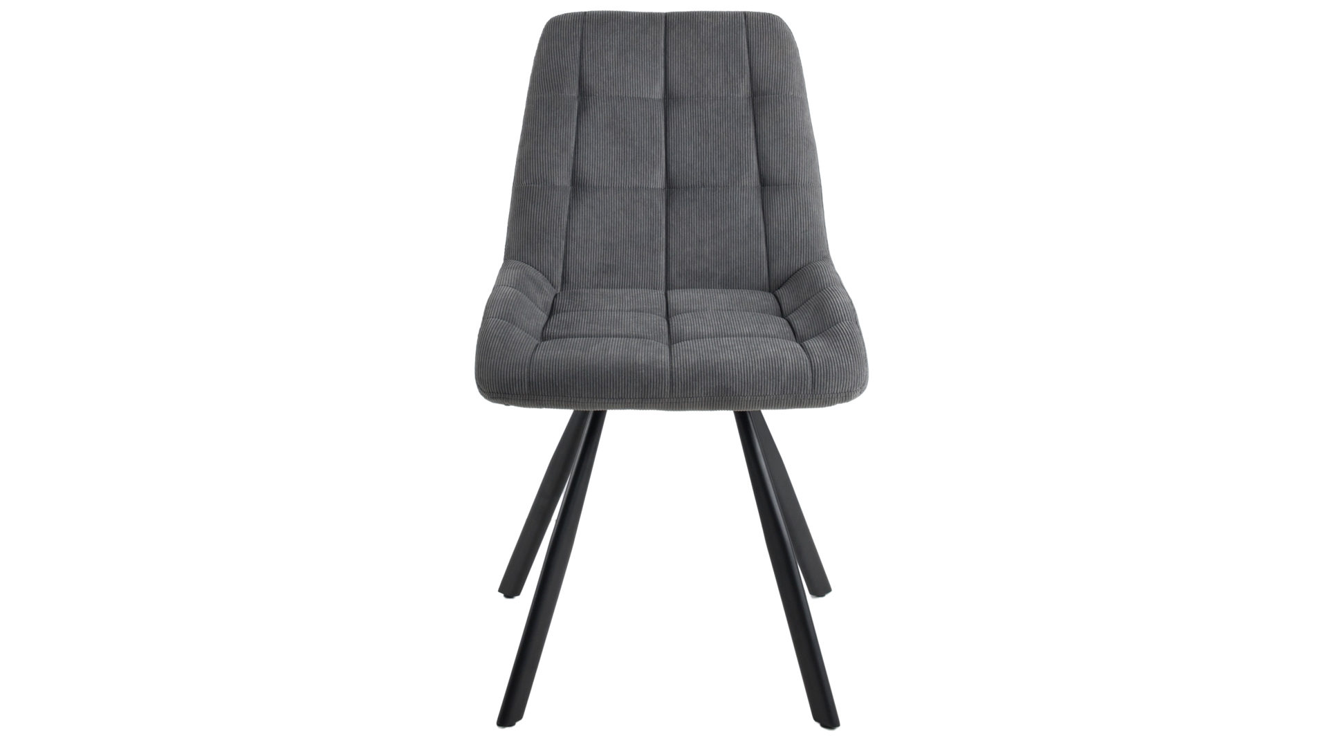 Vierfußstuhl Duo collection aus Stoff in Grau Polsterstuhl Elli grauer Cordbezug & schwarzes Gestell