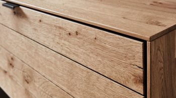 Sideboard Wöstmann markenmöbel aus Holz in Grau WÖSTMANN Wohnprogramm WM 2380 - Sideboard samtgrauer Lack & Balkeneiche - drei Türen, Länge ca. 182 cm