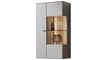 Vitrine Wöstmann markenmöbel aus Holz in Grau WÖSTMANN Wohnprogramm WM 2380 - Hängevitrine samtgrauer Lack - eine Tür, Breite ca. 77 cm