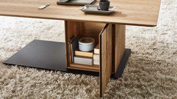 Couchtisch Wöstmann markenmöbel aus Holz in Holzfarben WÖSTMANN Wohnprogramm WM 2380 - Couchtisch Wild- & Balkeneiche, carbonfarbenes Metall - ca. 120 x 70 cm