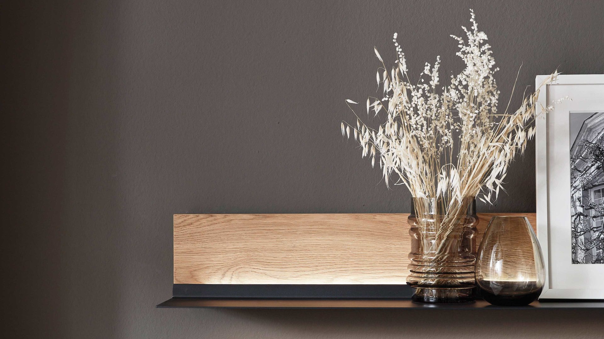 Wandregal Wöstmann markenmöbel aus Holz in Holzfarben WÖSTMANN Wohnprogramm WM 2380 - Wandboard Wildeiche - Länge ca. 180 cm