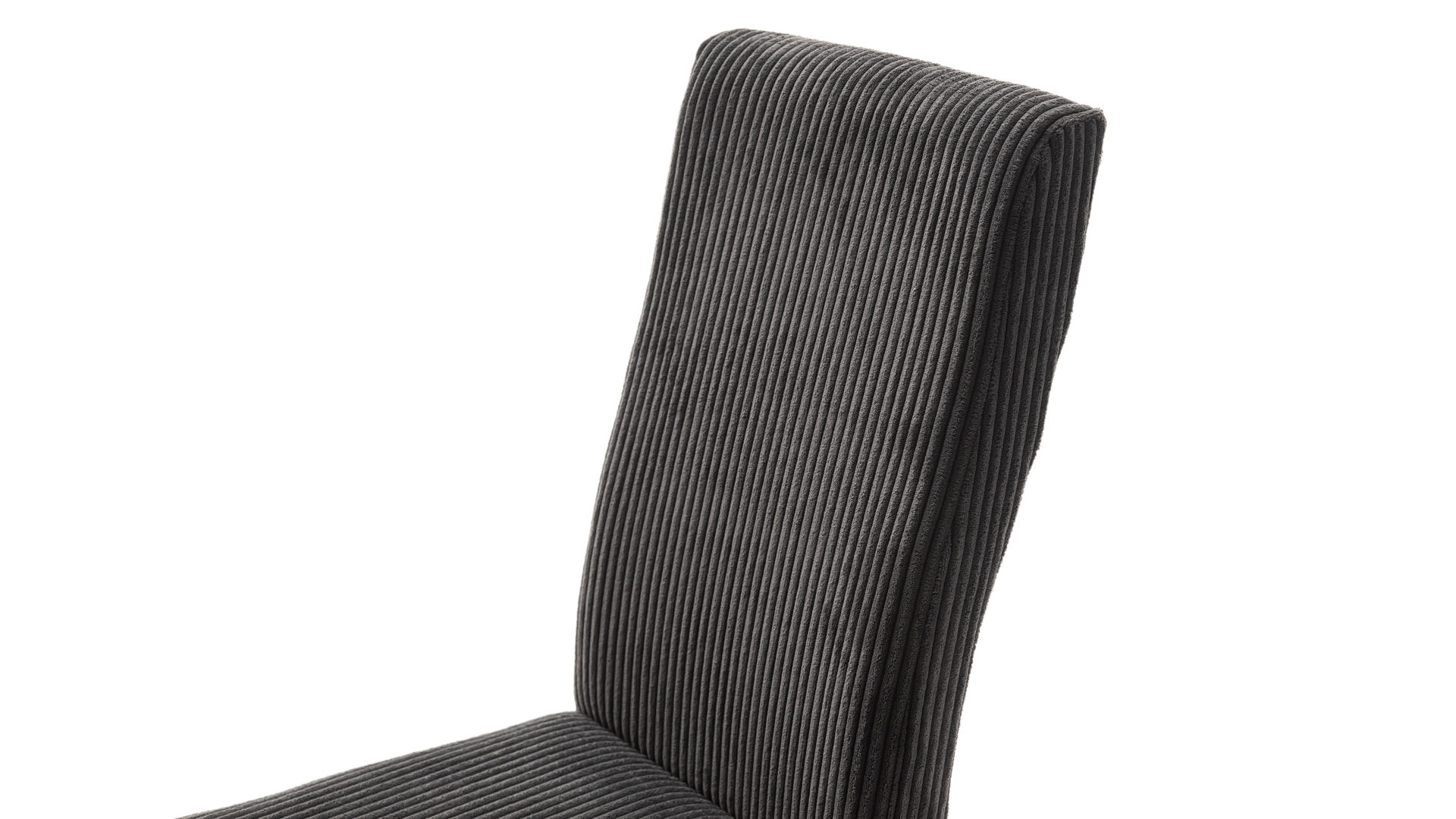 Vierfußstuhl Mca direkt aus Stoff in Anthrazit Polsterstuhl-Serie Nera anthrazitfarbener Cordbezug Poso & Eiche geölt