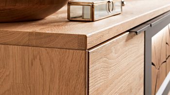 Wohnwand Wöstmann markenmöbel aus Holz in Holzfarben WÖSTMANN Wohnprogramm WM 1910 - Wohnwand Wildeiche - dreiteilig, Breite ca. 294 cm