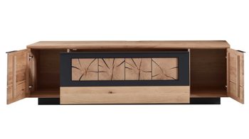 Wohnwand Wöstmann markenmöbel aus Holz in Holzfarben WÖSTMANN Wohnprogramm WM 1910 - Wohnwand Wildeiche - dreiteilig, Breite ca. 294 cm