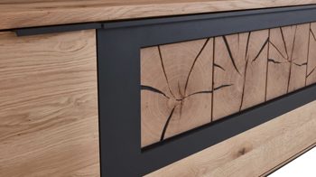 Wohnwand Wöstmann markenmöbel aus Holz in Holzfarben WÖSTMANN Wohnprogramm WM 1910 - Wohnwand Wildeiche - dreiteilig, Breite ca. 294 cm