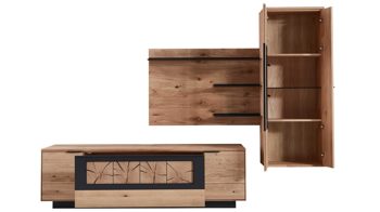 Wohnwand Wöstmann markenmöbel aus Holz in Holzfarben WÖSTMANN Wohnprogramm WM 1910 - Wohnwand Wildeiche - dreiteilig, Breite ca. 294 cm