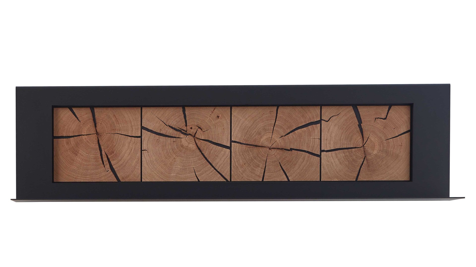 Wandregal Wöstmann markenmöbel aus Holz in Holzfarben WÖSTMANN Wohnprogramm WM 1910 - Wandregal Hirnholz & carbonfarbenes Metall - ca. 120 x 84 cm