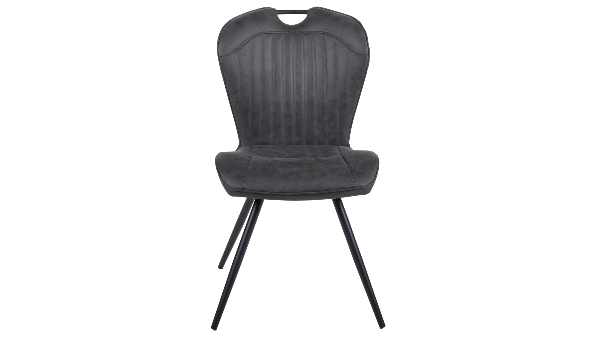 Vierfußstuhl Duo collection aus Stoff in Anthrazit Polsterstuhl Zoe anthrazitfarbene Mikrofaser & schwarzes Gestell