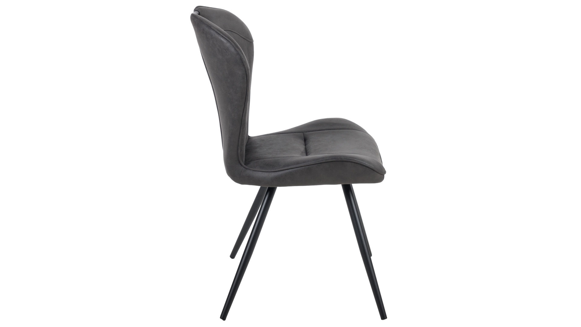 Vierfußstuhl Duo collection aus Stoff in Anthrazit Polsterstuhl Zoe anthrazitfarbene Mikrofaser & schwarzes Gestell