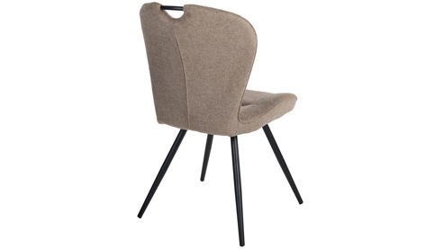 Vierfußstuhl Duo collection aus Stoff in Braun Polsterstuhl Zoe haselnussbrauner Webstoff Padua & schwarzes Gestell