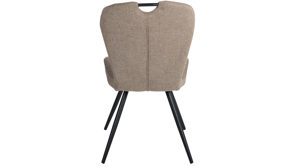 Vierfußstuhl Duo collection aus Stoff in Braun Polsterstuhl Zoe haselnussbrauner Webstoff Padua & schwarzes Gestell