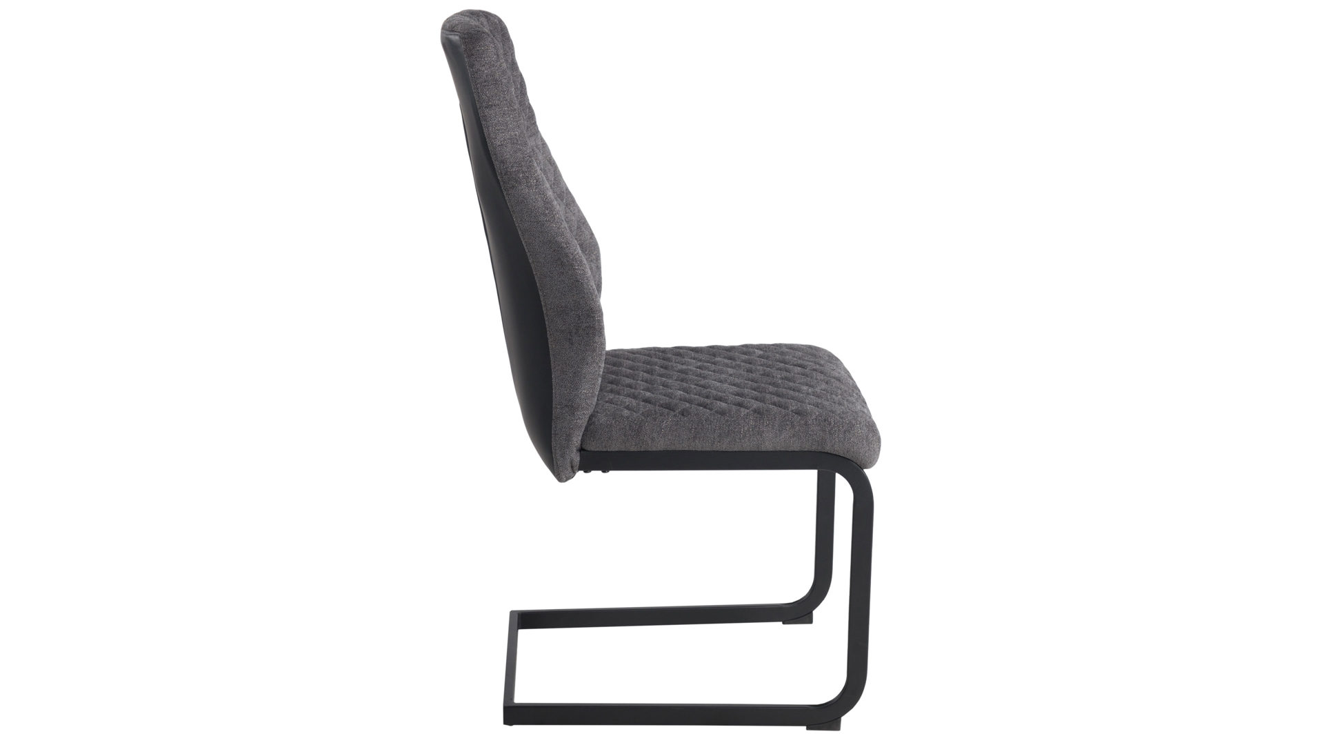 Schwingstuhl Duo collection aus Stoff in Dunkelgrau Schwingstuhl Kaila dunkelgrauer Webstoff, dunkelgraues Kunstleder & schwarzes Gestell