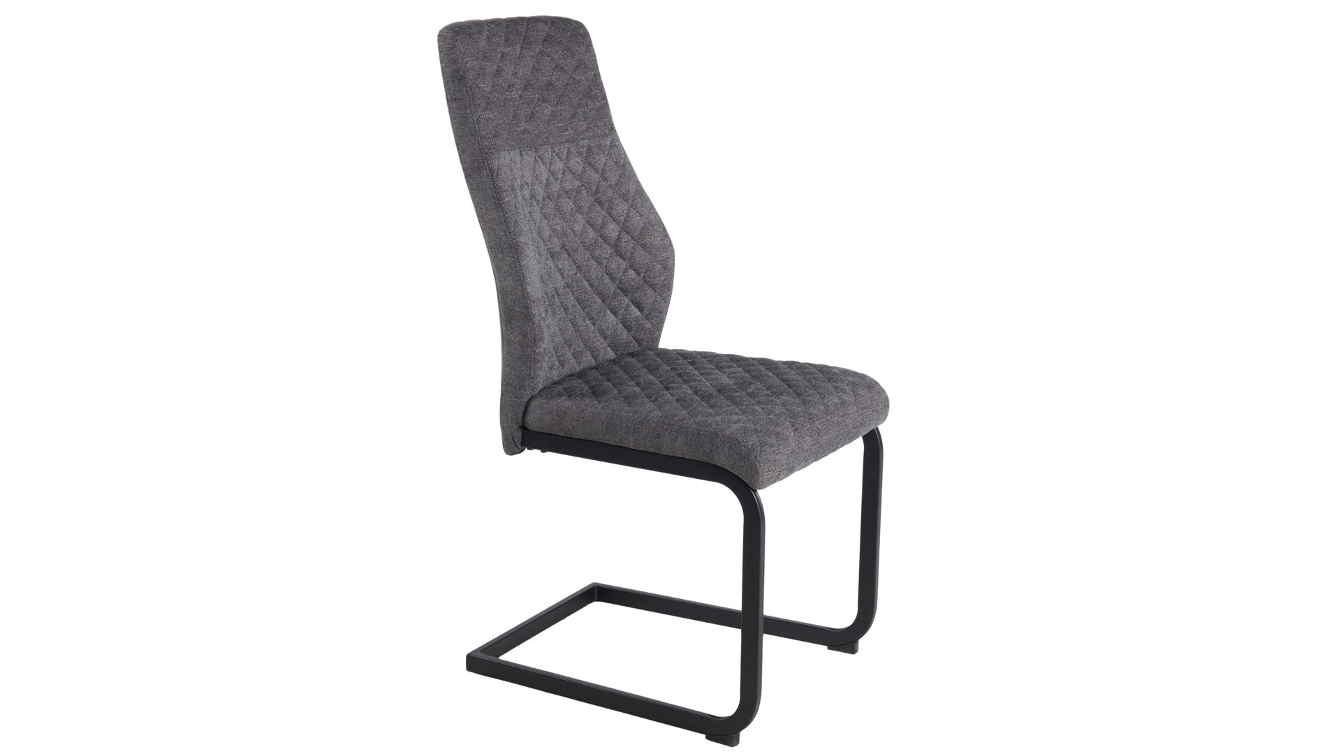 Schwingstuhl Duo collection aus Stoff in Dunkelgrau Schwingstuhl Kaila dunkelgrauer Webstoff, dunkelgraues Kunstleder & schwarzes Gestell