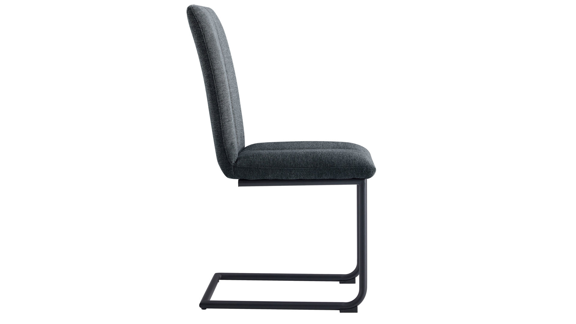 Schwingstuhl Duo collection aus Stoff in Anthrazit Schwingstuhl Emmy anthrazitfarbener Webstoff Padua & schwarzes Gestell