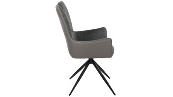 Vierfußstuhl Duo collection aus Stoff in Dunkelgrau Polsterstuhl Valeria mit Drehfunktion dunkelgrauer Webstoff Padua, grauer Mikrofaserbezug & schwarzes Gestell