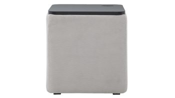 Nachttisch Interliving aus Stoff in Hellgrau Interliving Boxspringbett Serie 1418 - Nachtkonsole mit Ladefunktion silberfarbener Feincord