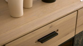 Wohnwand Interliving aus Holz in Holzfarben Interliving Wohnzimmer Serie 2029 - Wohnwand 80 Wildeiche & Granit-Steinoptik - dreiteilig, Breite ca. 275 cm