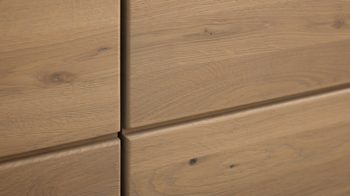 Wohnwand Interliving aus Holz in Holzfarben Interliving Wohnzimmer Serie 2029 - Wohnwand 81 Wildeiche & Granit-Steinoptik - dreiteilig, Breite ca. 320 cm
