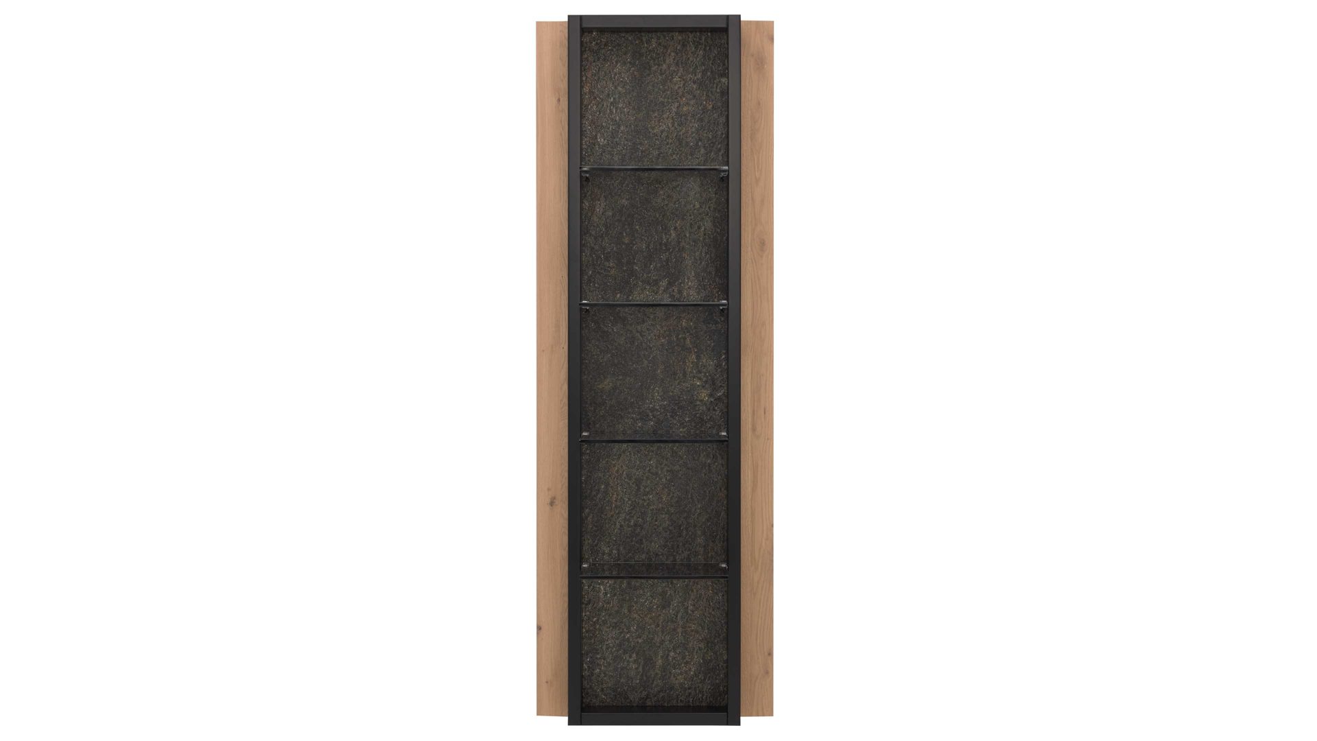 Wandregal Interliving aus Holz in Holzfarben Interliving Wohnzimmer Serie 2029 - Wandregal Wildeiche & Granit-Steinoptik - ca. 46 x 135 cm