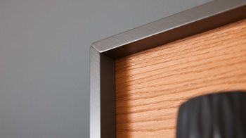 Wohnwand Interliving aus Holz in Dunkelgrau Interliving Wohnzimmer Serie 2030 - Wohnwand 80 Wolfram Grey & Spaltholz - fünfteilig, Länge ca. 309 cm