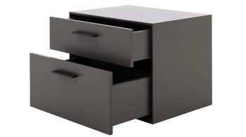 Wohnwand Interliving aus Holz in Dunkelgrau Interliving Wohnzimmer Serie 2030 - Wohnwand 80 Wolfram Grey & Spaltholz - fünfteilig, Länge ca. 309 cm