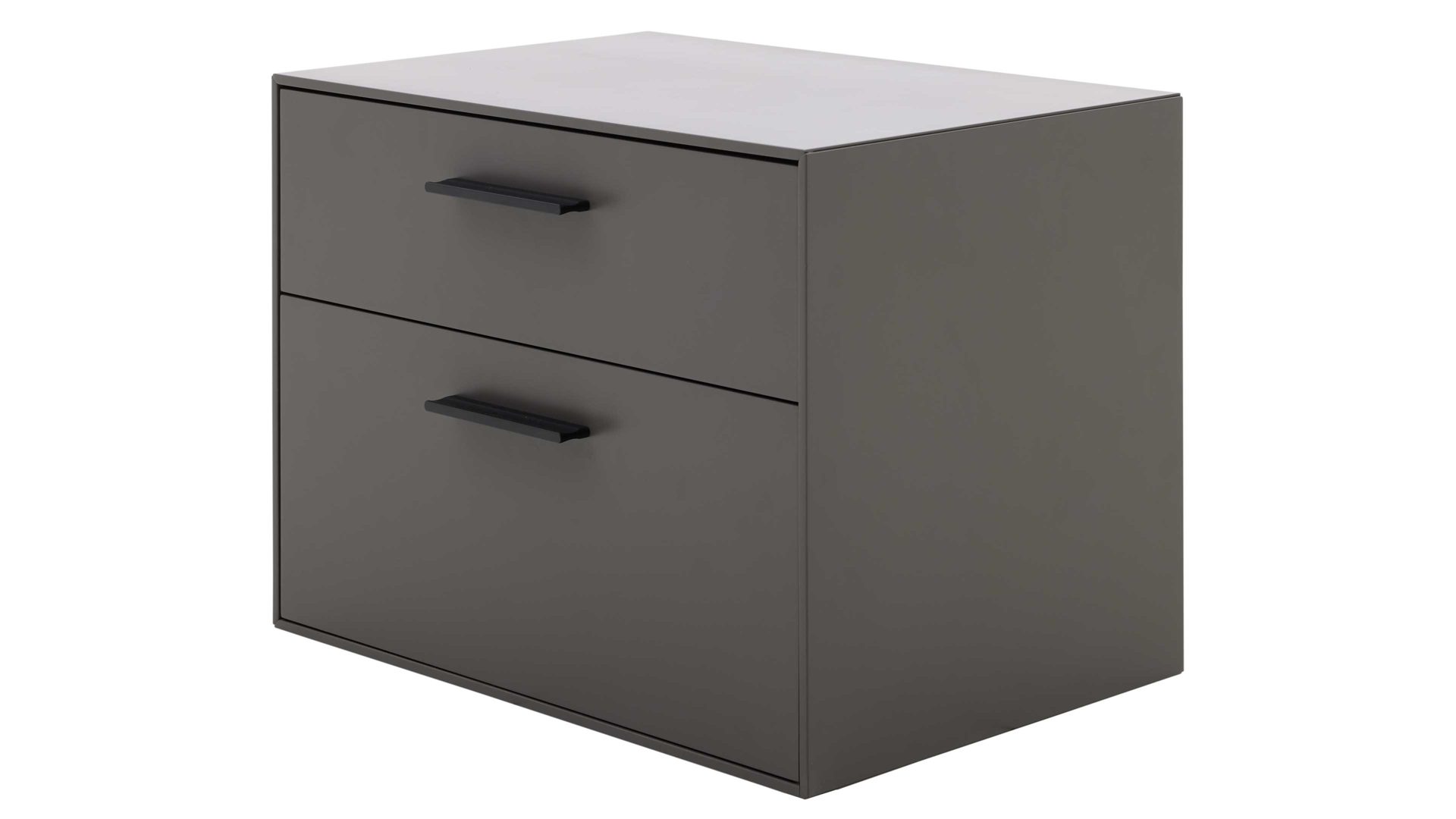 Hängeschrank Interliving aus Holz in Dunkelgrau Interliving Wohnzimmer Serie 2030 - TV-Hängeelement Wolfram Grey - zwei Schubladen, Breite ca. 60 cm