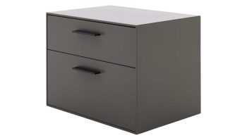 Hängeschrank Interliving aus Holz in Dunkelgrau Interliving Wohnzimmer Serie 2030 - TV-Hängeelement 30 Wolfram Grey - zwei Schubladen, Breite ca. 60 cm