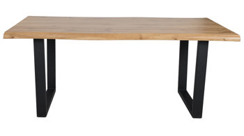 Esstisch Duo collection aus Holz in Holzfarben Esstisch Thea Eiche & schwarzes Gestell - ca. 180 x 90 cm