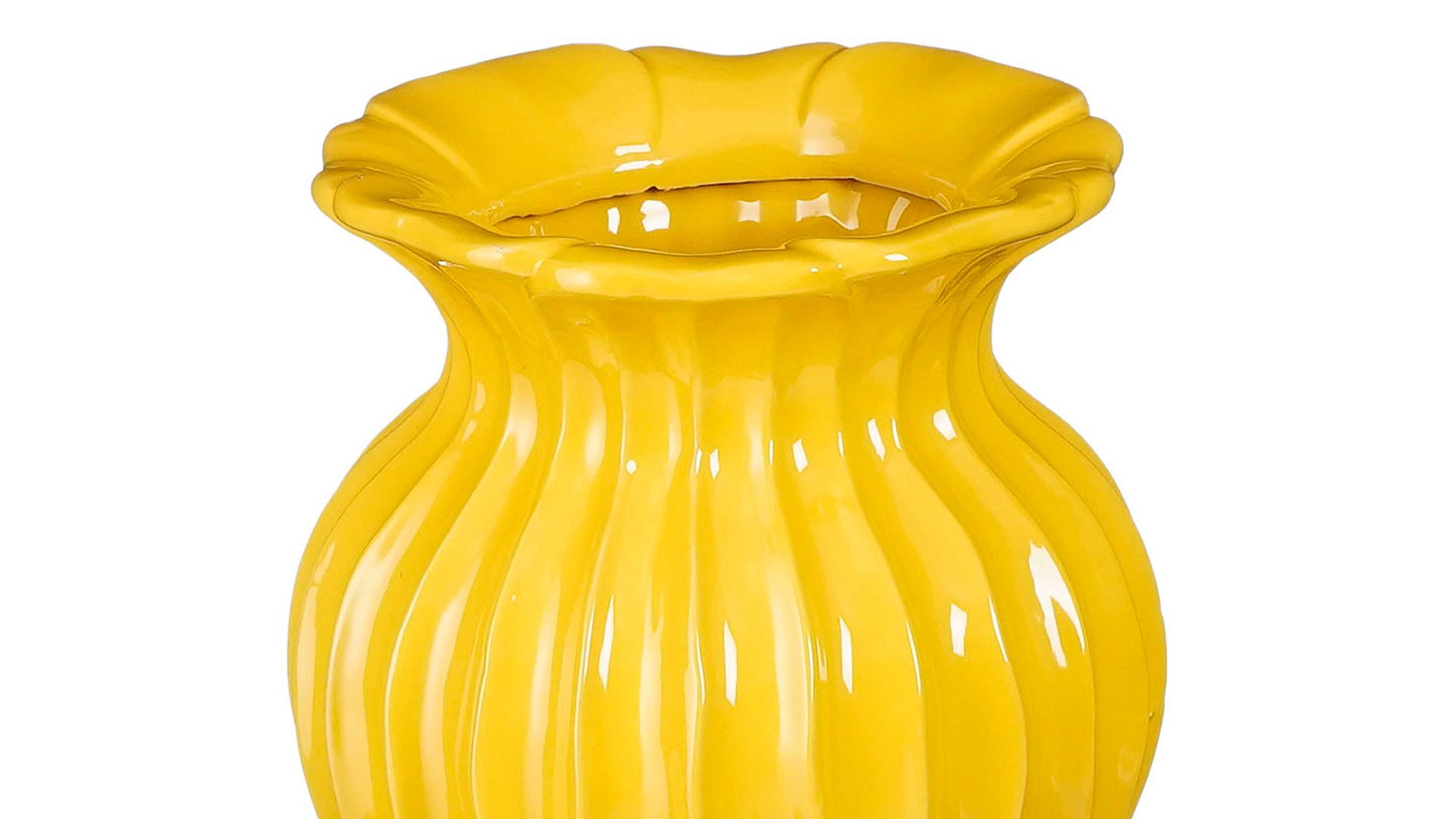 Vase Edelman® aus Keramik in Gelb Vase Felipe gelbe Keramik - Höhe ca. 30 cm