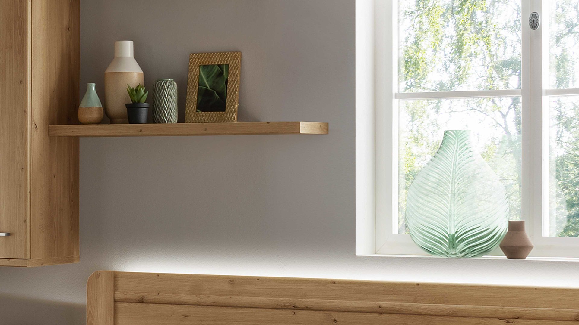 Wandregal Wiemann | oeseder aus Holz in Holzfarben WIEMANN Schlafzimmerserie Mainau 2 - Steckbord Bianco Eiche - Länge ca. 80 cm