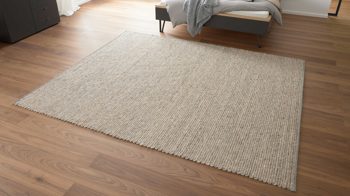 Handwebteppich Interliving aus Naturfaser in Hellbraun Interliving Teppich Serie B-8003 hellbraun melierte Schurwolle – ca. 170 x 240 cm