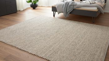 Handwebteppich Interliving aus Naturfaser in Hellbraun Interliving Teppich Serie B-8003 hellbraun melierte Schurwolle – ca. 90 x 170 cm