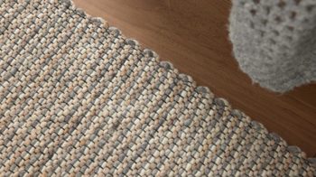 Handwebteppich Interliving aus Naturfaser in Hellbraun Interliving Teppich Serie B-8003 hellbraun melierte Schurwolle – ca. 70 x 300 cm