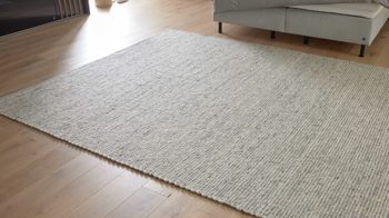 Handwebteppich Interliving aus Naturfaser in Weiß Interliving Teppich Serie B-8003 weiß melierte Schurwolle – ca. 250 x 290 cm