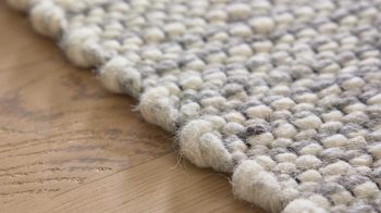 Handwebteppich Interliving aus Naturfaser in Weiß Interliving Teppich Serie B-8003 Weiß meliert – ca. 70 x 350 cm