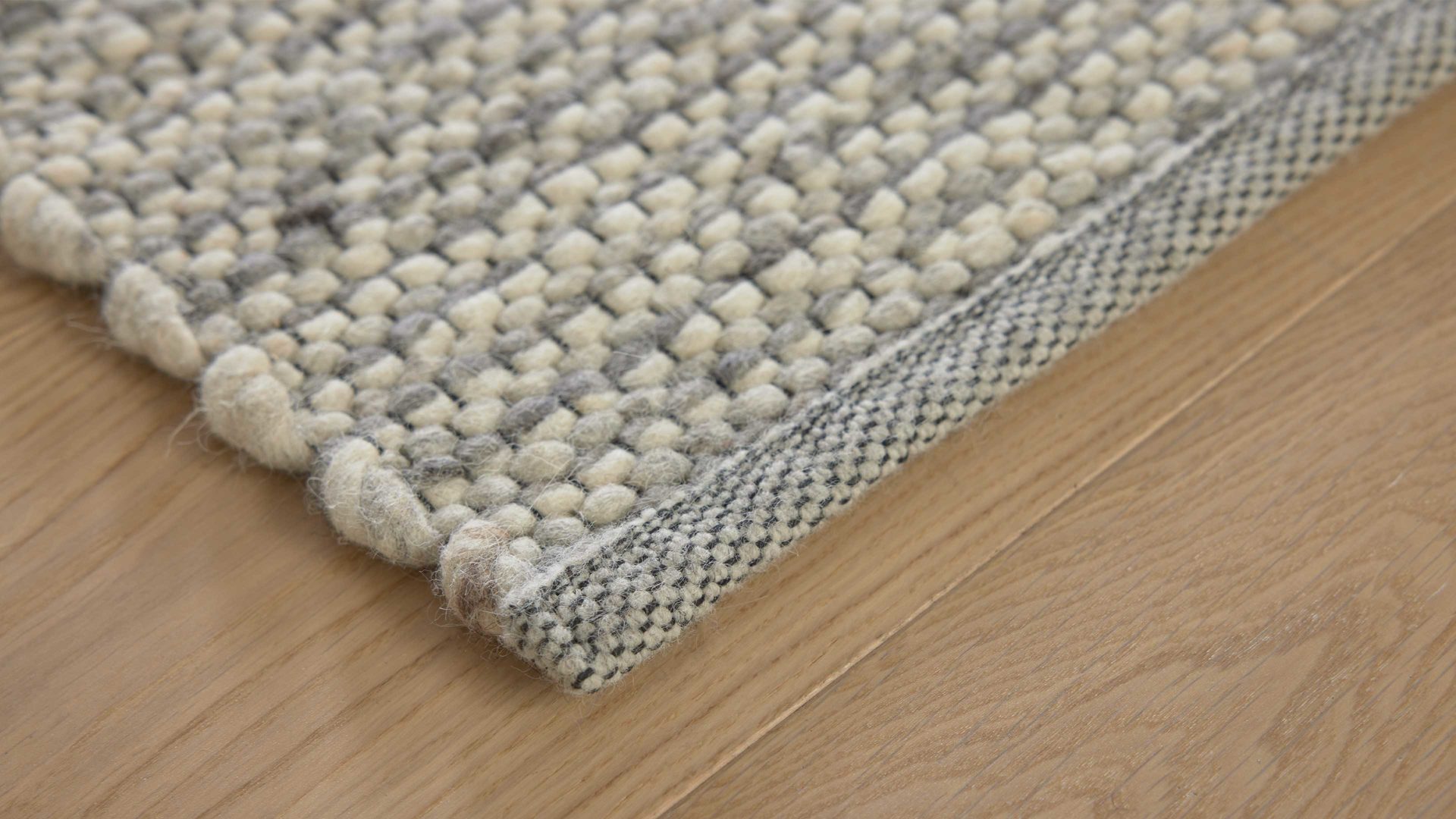 Handwebteppich Interliving aus Naturfaser in Weiß Interliving Teppich Serie B-8003 Weiß meliert – ca. 70 x 350 cm