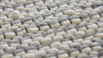 Handwebteppich Interliving aus Naturfaser in Weiß Interliving Teppich Serie B-8003 Weiß meliert – ca. 70 x 350 cm