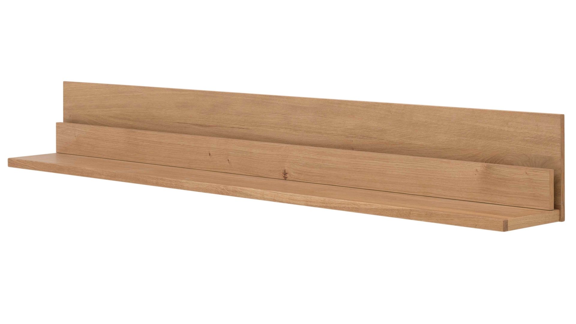 Wandregal Interliving aus Holz in Holzfarben Interliving Wohnzimmer Serie 2027 - Wandregal Asteiche - Länge ca. 180 cm