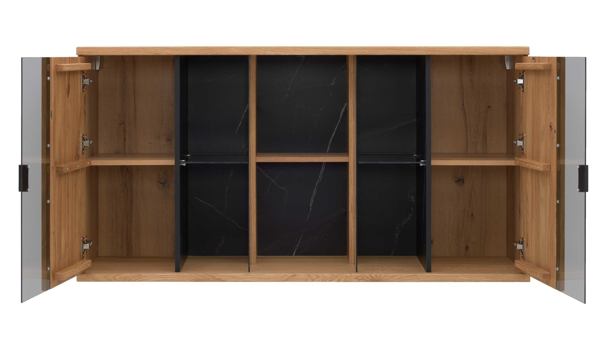 Hängeschrank Interliving aus Holz in Holzfarben Interliving Wohnzimmer Serie 2027 - Hängeschrank Asteiche - zwei Türen, Breite ca. 140 cm