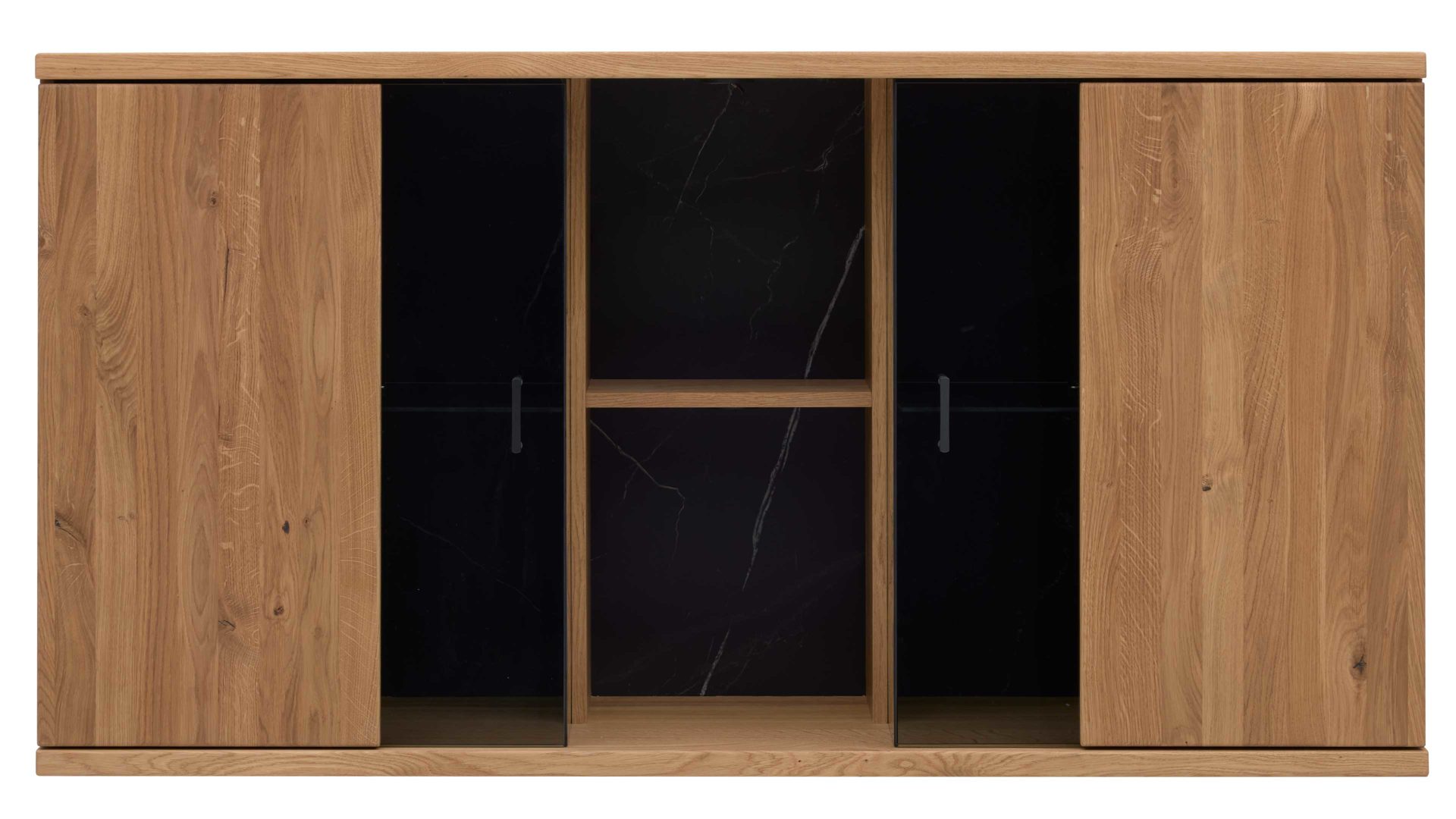 Hängeschrank Interliving aus Holz in Holzfarben Interliving Wohnzimmer Serie 2027 - Hängeschrank 27 Asteiche - zwei Türen, Breite ca. 140 cm