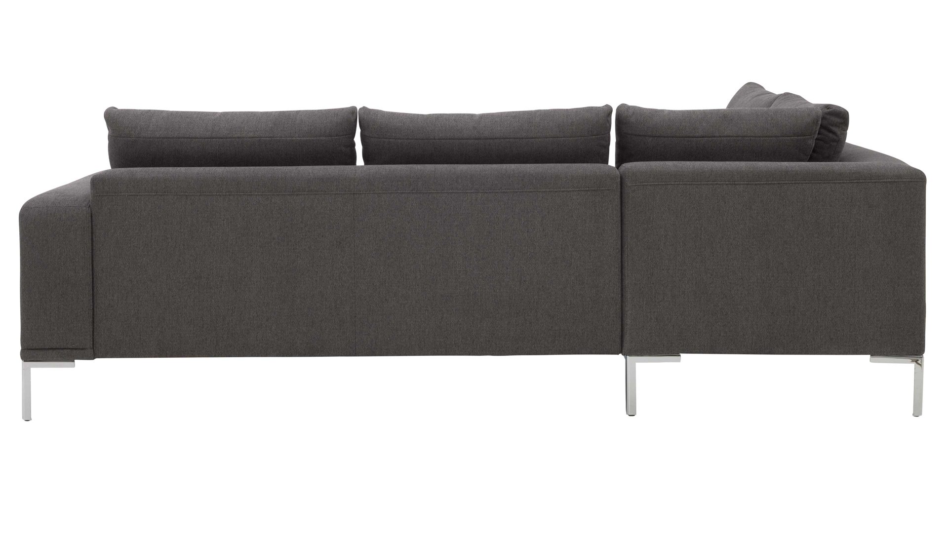 Ecksofa Interliving aus Stoff in Dunkelgrau Interliving Sofa Serie 4255 – Ecksofa grauer Bezug Comora 9853 & silberfarbene Metallfüße 4.26 - Stellfläche ca. 185 x 255 cm