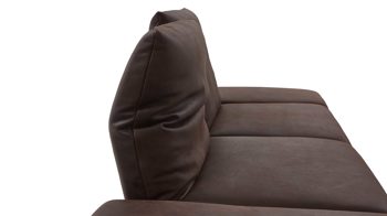 Ecksofa Koinor aus Leder in Dunkelbraun KOINOR Leder-Ecksofa Harriet dunkelbraunes Leder India Spider & Wildeiche – Stellfläche ca. 222 x 286 cm