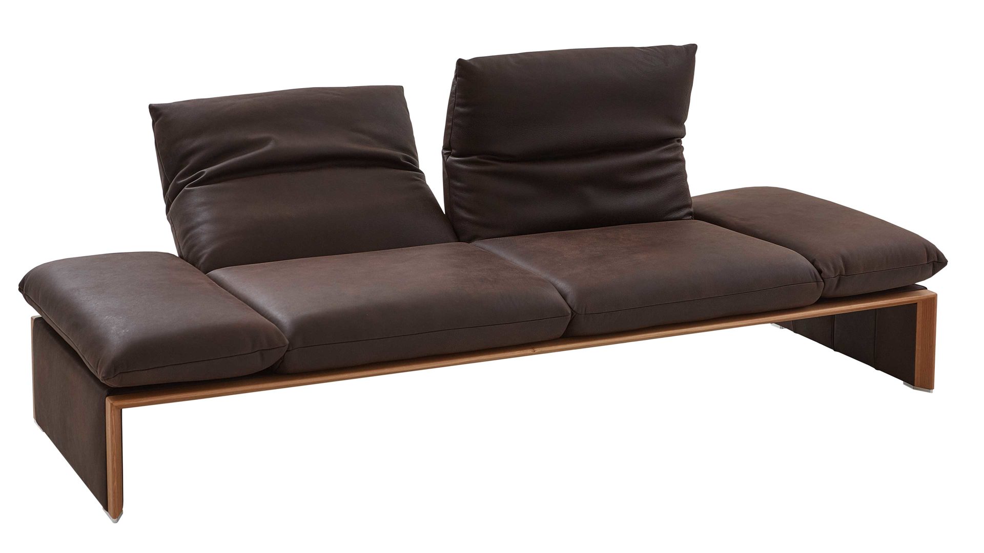 2,5-Sitzer Koinor aus Leder in Dunkelbraun KOINOR 2,5-Sitzer Ledersofa Harriet schokofarbenes Leder India & Wildeiche – Länge ca. 236 cm