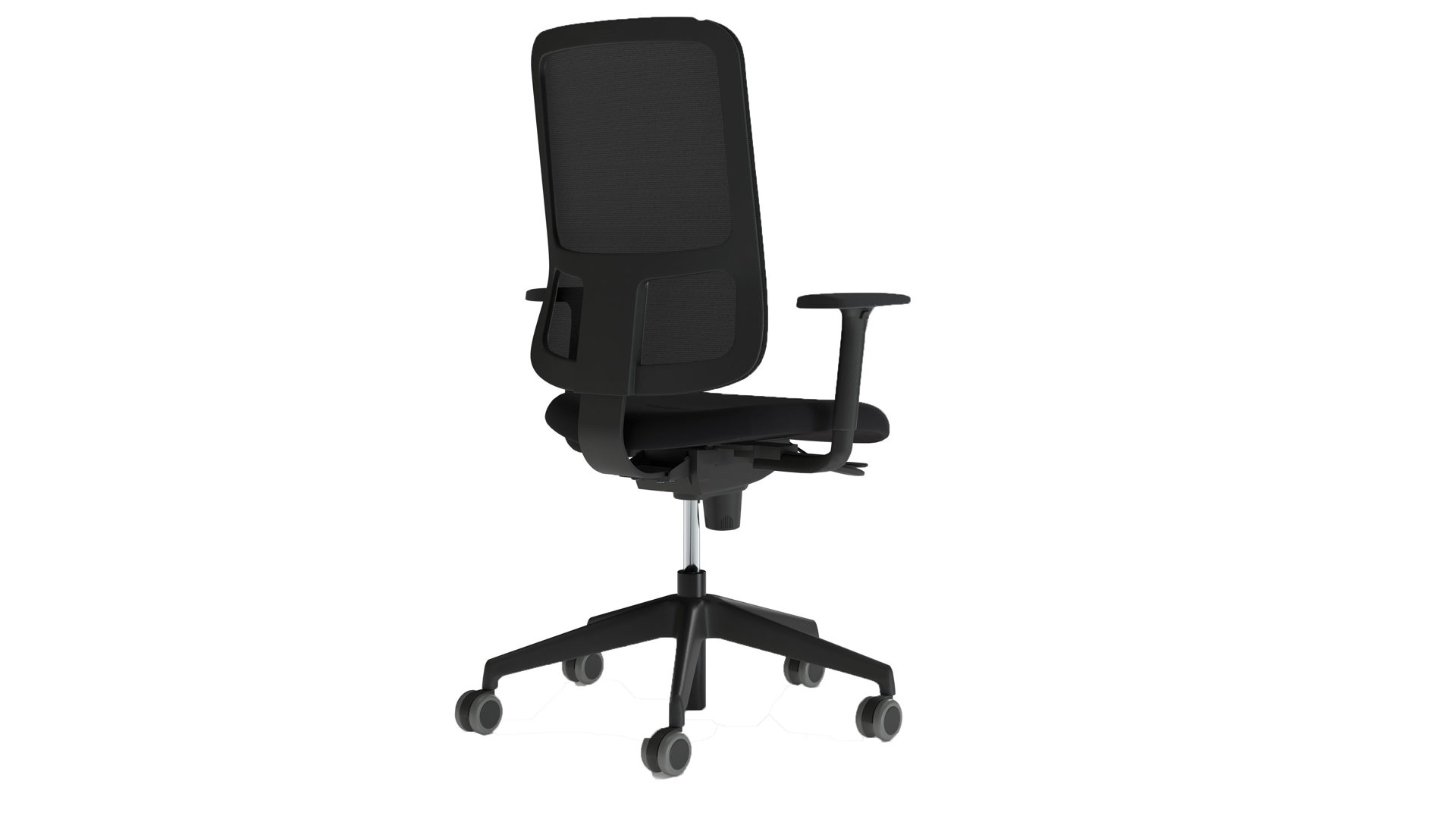 Bürostuhl Nowystyl aus Stoff in Schwarz Bürostuhl Utila Swivel schwarzer Bezug Mesh MT60999, Sempre SM 01 & schwarzes Drehkreuz