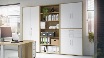 Türen-Set Mäusbacher aus Holz in Weiß Büroprogramm Big Profi - Türen & Schubkasten-Set Weiß - zwei Türen & zwei Schübe, ca. 77 x 104 cm