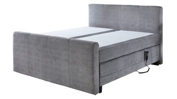 Boxspringbett Sun garden | 162739 aus Stoff in Grau Boxspringbett Lockport mit Motor silberfarbener Samtbezug 50515-720 – Liegefläche ca. 180 x 200 cm