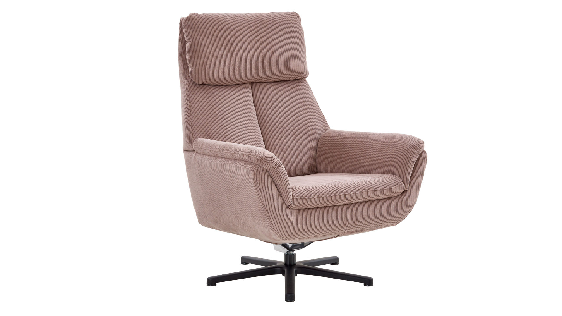 Drehsessel Megapol aus Stoff in Rosa Drehsessel VS-MP1159 rosé Feincord & schwarzer Sternfuß