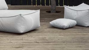Kissen Blomus aus Kunstfaser in Weiß blomus Outdoor Lounge-Kissen Stay wolkenfarbene Kunstfaser – ca. 45 x 45 cm